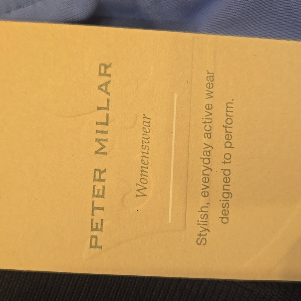 New Peter Millar Navy/Opal Blue Scallop Trim Sun Protection Country Club Polo - Picture 3 of 13